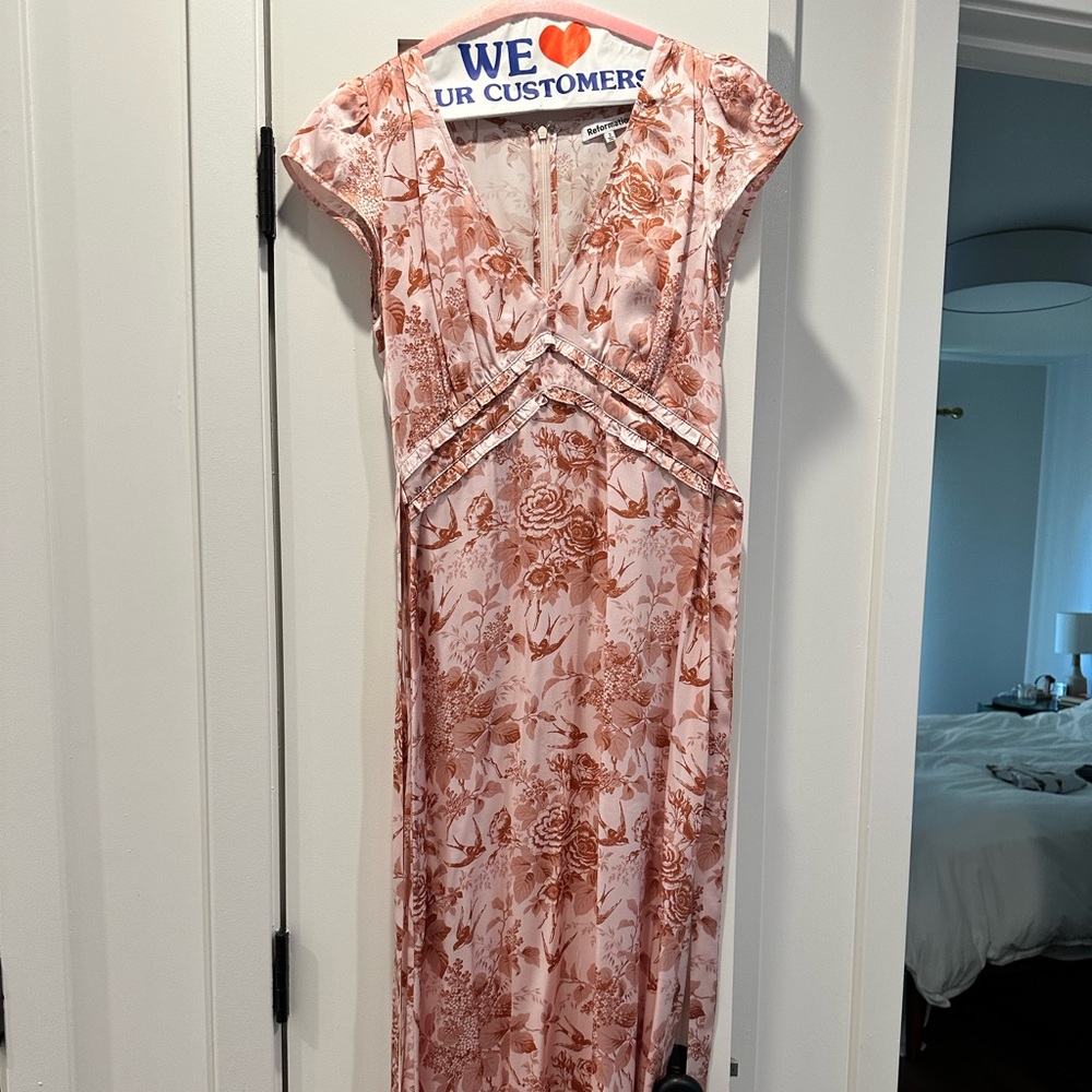 Reformation silk midi dress size 2